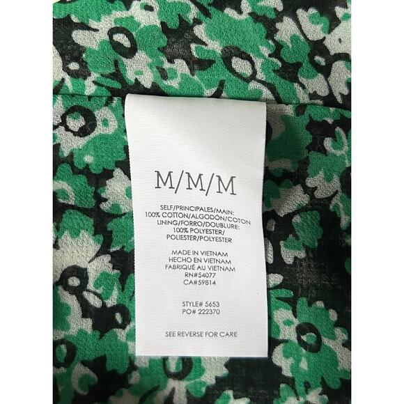 Cabi Size Medium Tweed Green White Black Plaid Jacket Floral Lining 54077 - Picture 7 of 7